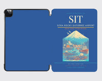 Thumbnail for Sitka Rocky Gutierrez Airport (SIT) design on blue ipad tablet case