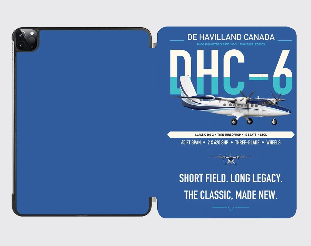 DHC-6 Twin Otter Classic 300-G design on blue ipad tablet case