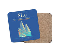 Thumbnail for George F. L. Charles Airport (SLU) design on blue 1 piece coaster