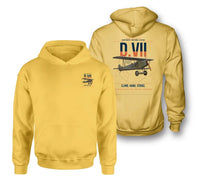 Thumbnail for Fokker D.VII design on yellow double-side hoodie, double-side print