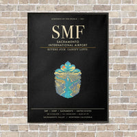 Thumbnail for Sacramento International Airport SMF - Canvas Framed - Black