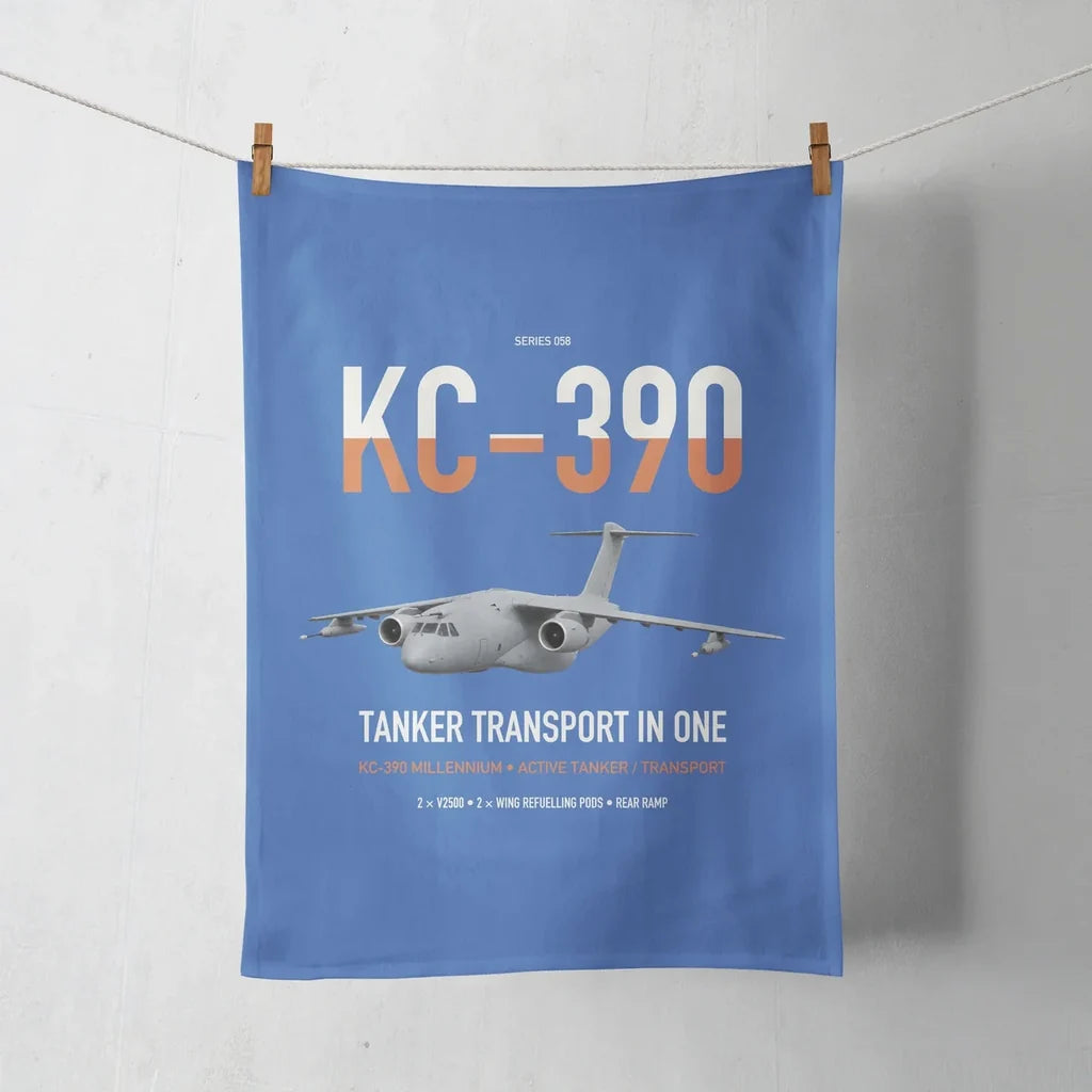 Embraer KC-390 Millennium design on blue towel