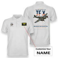 Thumbnail for Bristol Beaufighter TF X design on white+name double-side polo t-shirt, double-side print