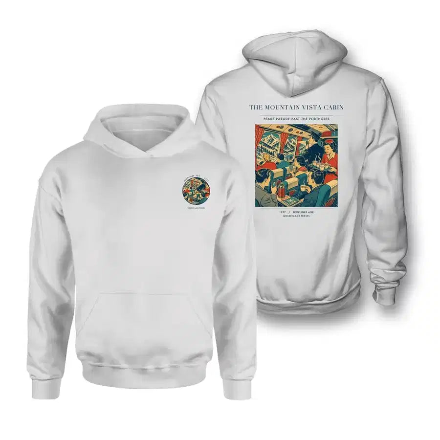 VINTAGE G4224 - The Mountain Vista Cabin - Double-Side Hoodie design on white double side