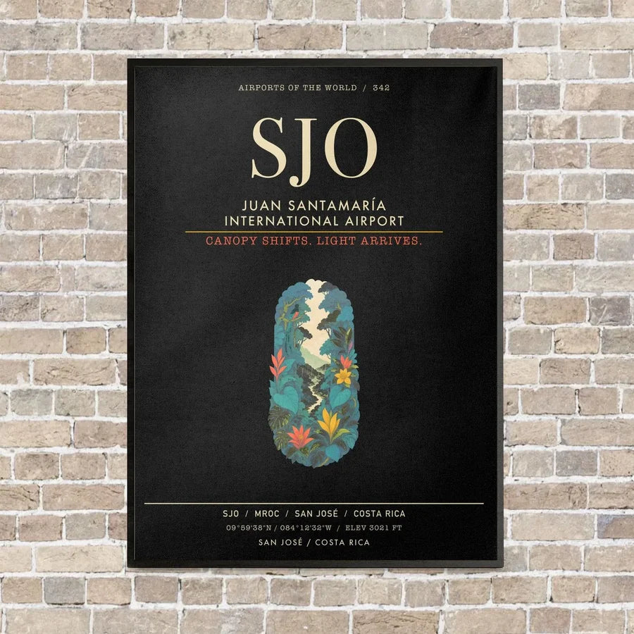 Juan Santamaria International Airport SJO - Canvas Framed - Black