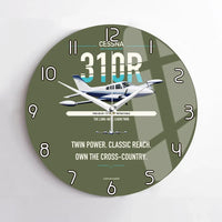 Thumbnail for Cessna 310R design on green army no frame wall clock