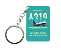 Thumbnail for Airbus A319neo Key Chain design on turquoise key chain