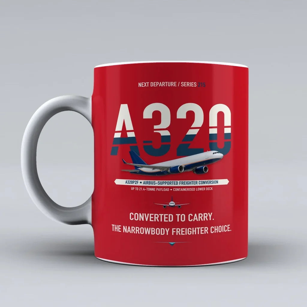 A320P2F Mug design on red airbus