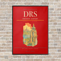 Thumbnail for Dresden Airport DRS vertical canvas print - framed - red background