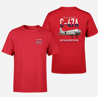 Thumbnail for C-47A Skytrain design on red double-side t-shirt, double-side print