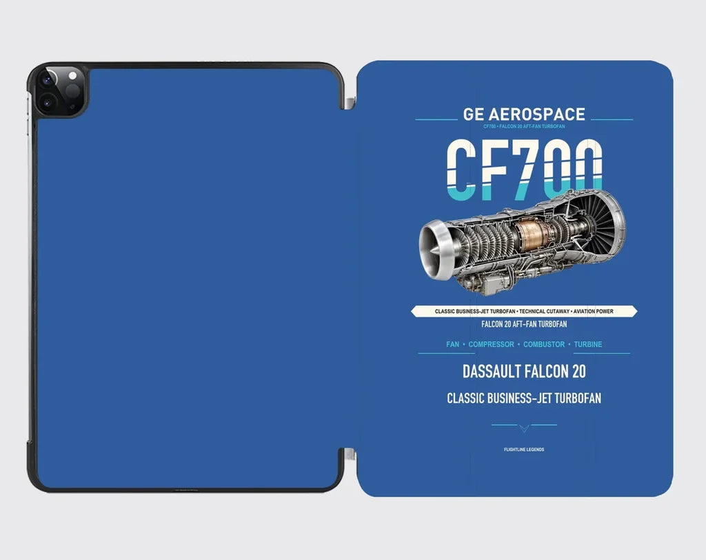 CF700 design on blue ipad tablet case