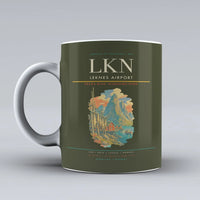 Thumbnail for Leknes Airport (LKN) airport code design on green army ceramic mug