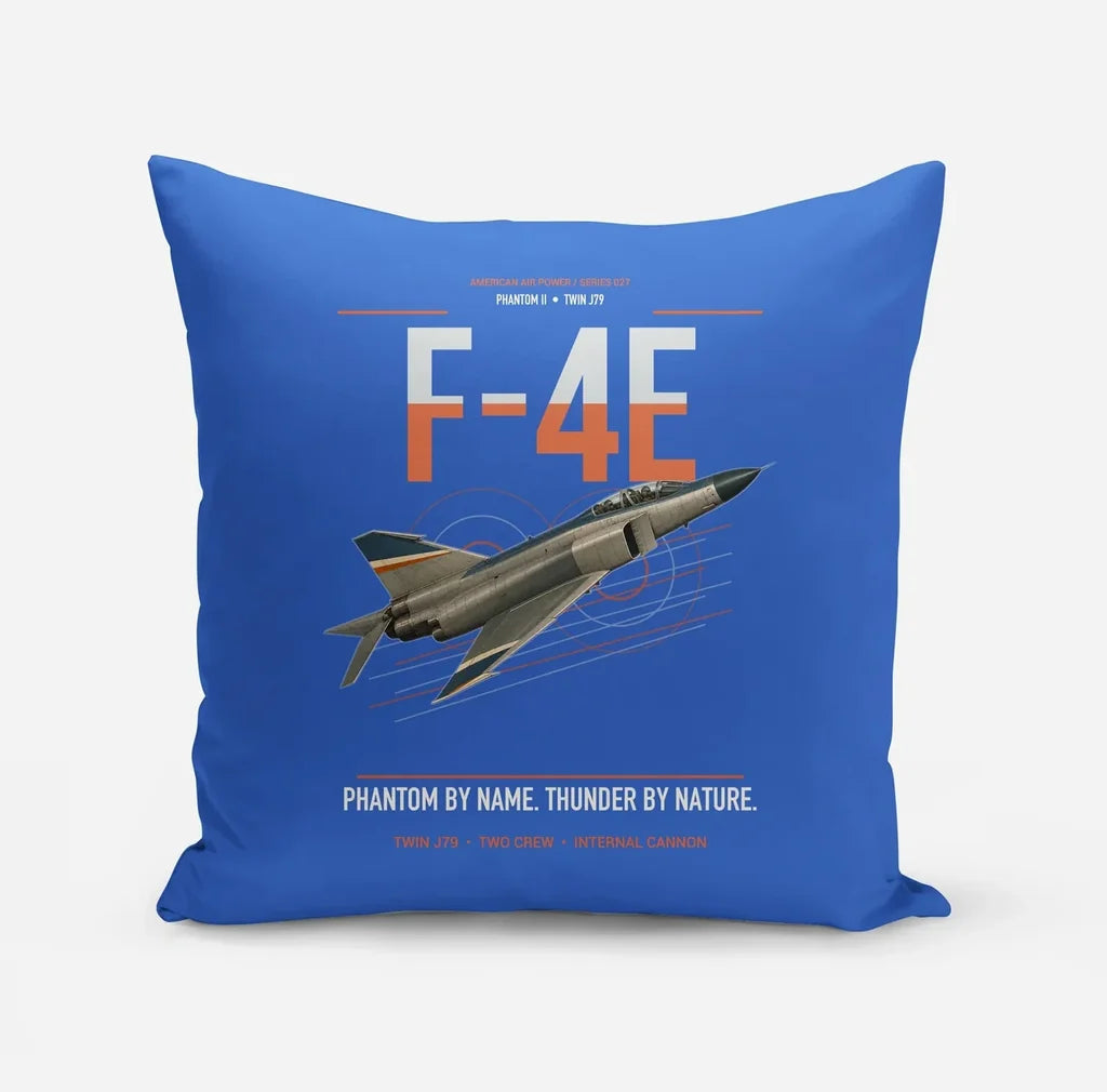 F-4E Phantom II design on blue pillow