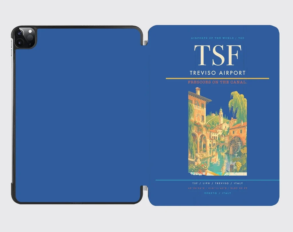 Treviso Airport (TSF) design on blue ipad tablet case