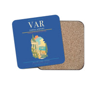 Thumbnail for Varna Airport (VAR) design on blue 1 piece coaster