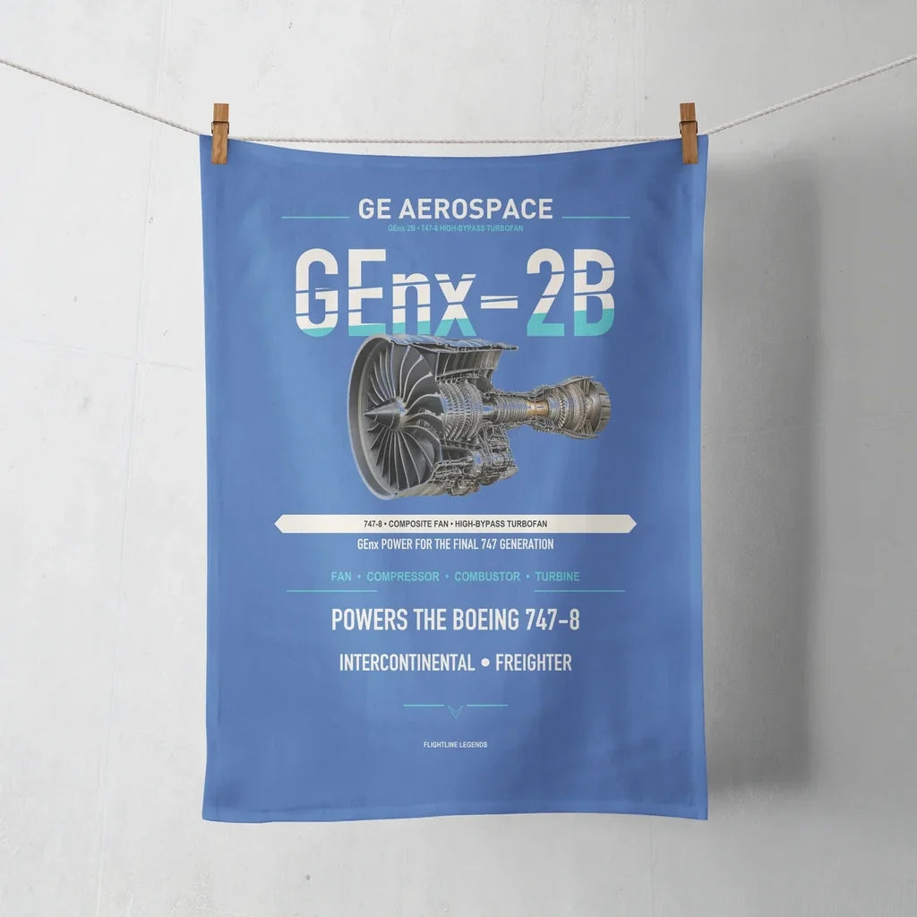 GEnx-2B design on blue towel