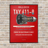 Thumbnail for TAY 611-8 vertical canvas print - framed - red background