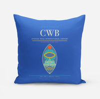 Thumbnail for Afonso Pena International Airport (CWB) design on blue pillow