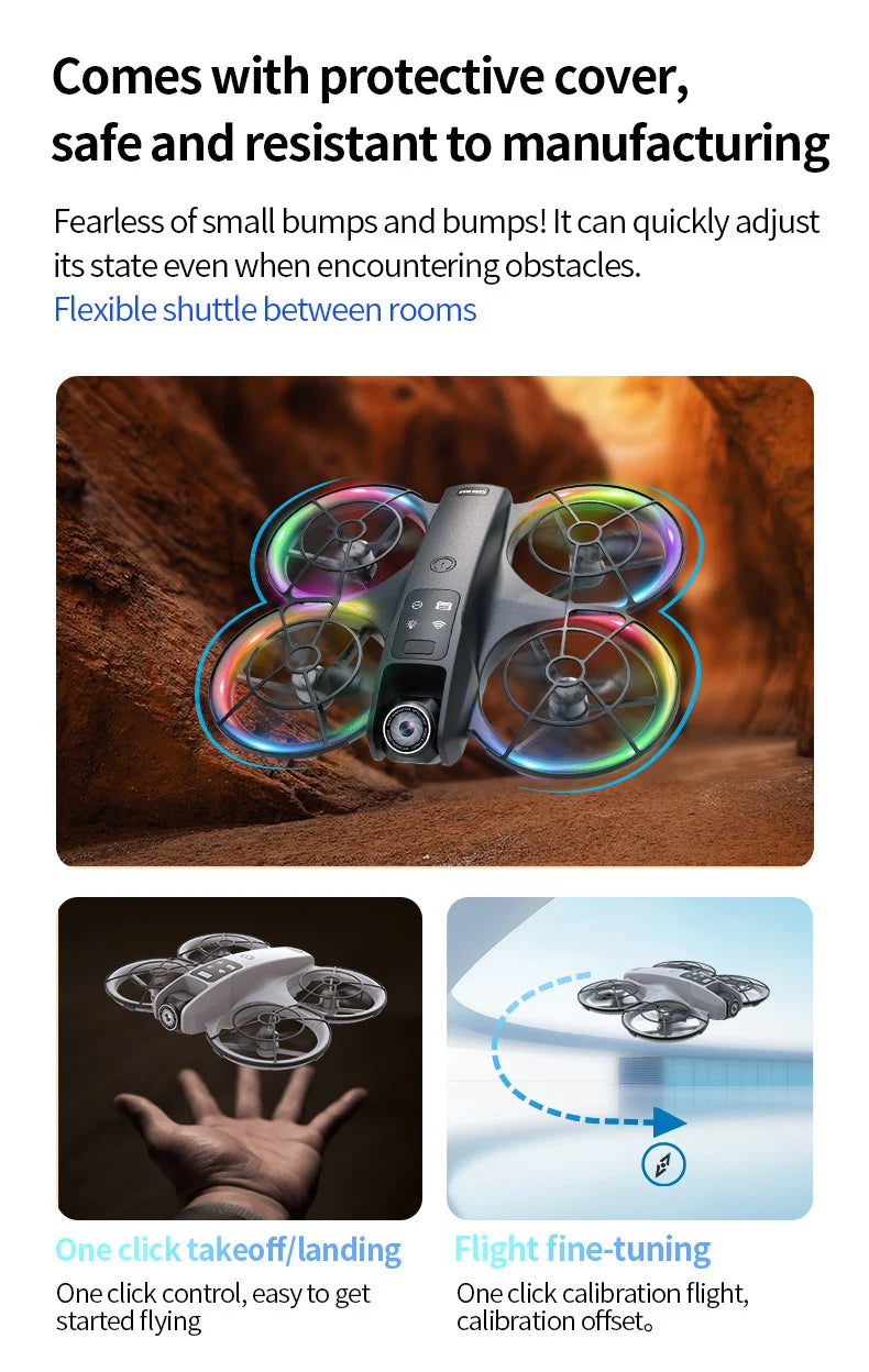 K200 Brushless Drone: Screen Remote, Optical Flow Positioning & Colorful LED Full-Protection Quadcopter - view 19