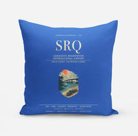 Thumbnail for Sarasota Bradenton International Airport (SRQ) design on blue pillow