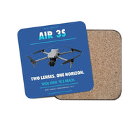 Thumbnail for DJI Air 3S design on blue 1 piece coaster