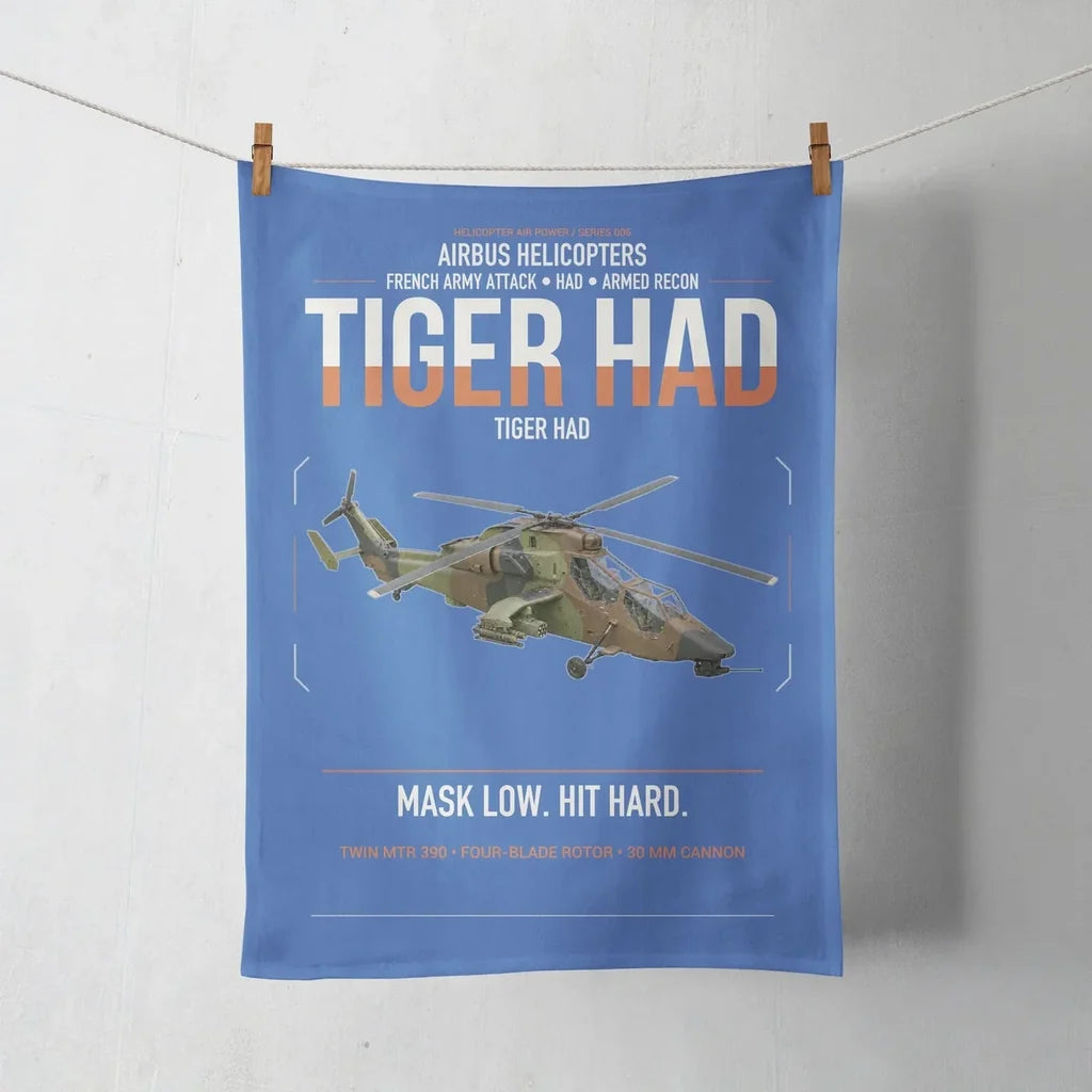 Airbus Helicopters Tiger HAD design on blue towel