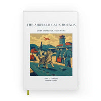 Thumbnail for VINTAGE G4456 - The Airfield Cat's Rounds - Designed Notebooks design on white