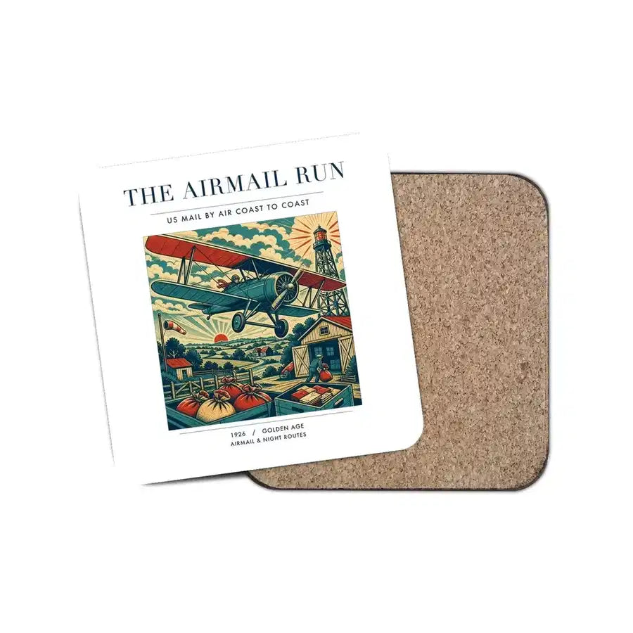 The Airmail Run - Designed Coasters design on white 1-piece