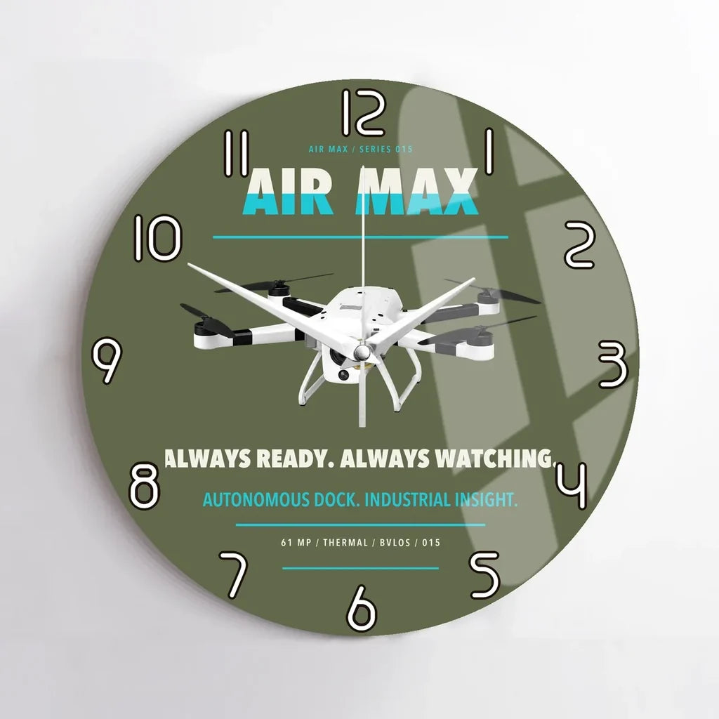 Percepto Air Max design on green army no frame wall clock