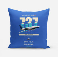 Thumbnail for Boeing 737-200 design on blue pillow