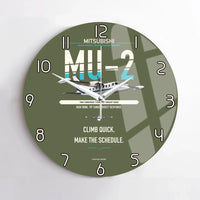 Thumbnail for Mitsubishi MU-2B-60 Marquise design on green army no frame wall clock