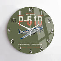 Thumbnail for P-51D Mustang design on green army no frame wall clock