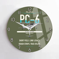 Thumbnail for Pilatus PC-6 Porter design on green army no frame wall clock