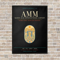 Thumbnail for Queen Alia International Airport AMM - Canvas Framed - Black
