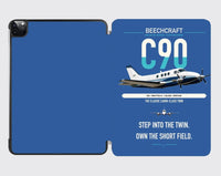 Thumbnail for Beechcraft King Air C90 design on blue ipad tablet case
