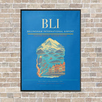 Thumbnail for Bellingham International Airport BLI - Canvas Framed - Turquoise