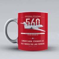 Thumbnail for Cessna Citation 560 - Citation V design on red ceramic mug, double-side print