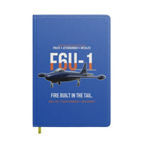 Thumbnail for F6U-1 Pirate Fire Built in the Tail design on blue notebook
