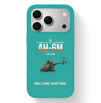 Thumbnail for MD AH-6M Little Bird design on turquoise magsafe iphone case, for iPhone 17 Pro