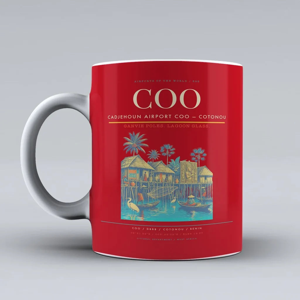 Airport COO — Cotonou Mug design on red cadjehoun