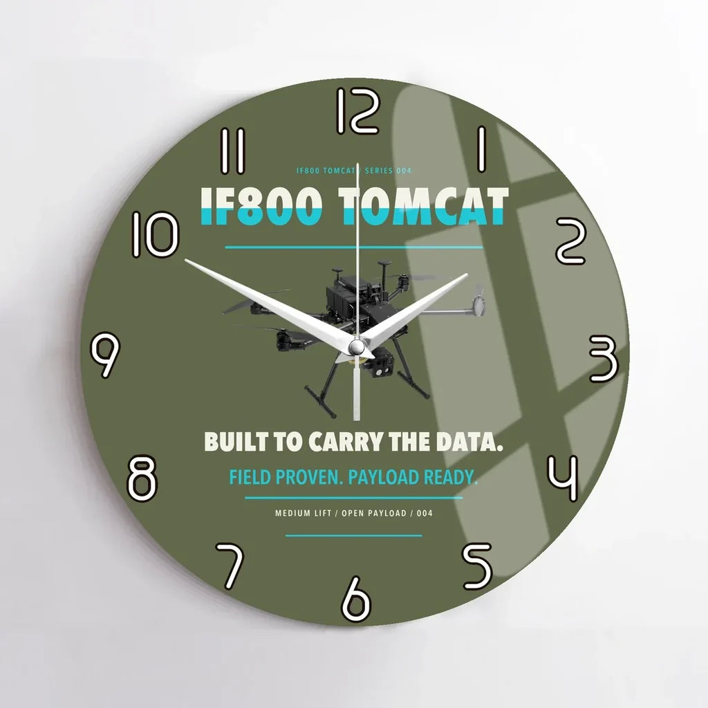 Inspired Flight IF800 Tomcat design on green army no frame wall clock