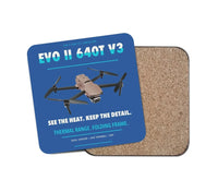 Thumbnail for Autel EVO II Dual 640T V3 design on blue 1 piece coaster