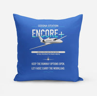 Thumbnail for Cessna Citation Encore+ design on blue pillow