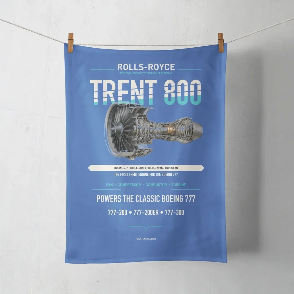 TRENT 800 design on blue towel