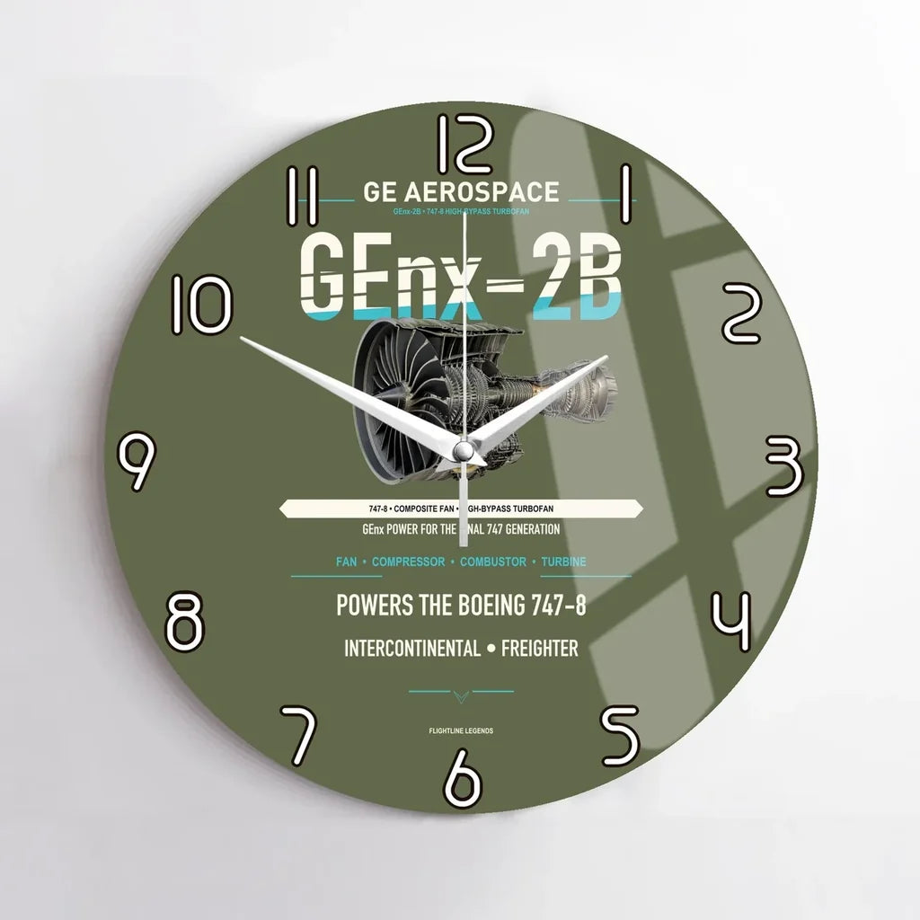 GEnx-2B design on green army no frame wall clock