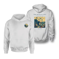 Thumbnail for VINTAGE G4526 - The Pigeon Loft - Double-Side Hoodie design on white double side
