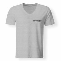 Thumbnail for Antonov & Text Designed V-Neck T-Shirts - view 15