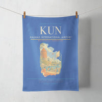 Thumbnail for Kaunas International Airport (KUN) design on blue towel