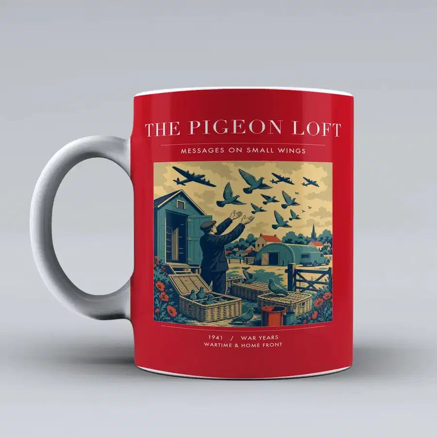 VINTAGE G4526 - The Pigeon Loft - Ceramic Mug design on red