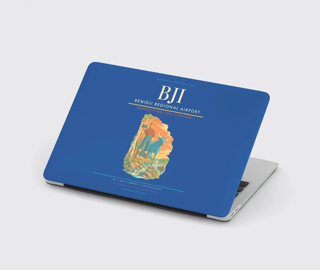 Bemidji Regional Airport (BJI) design on blue MacBook case
